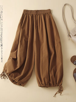 กางเกงผ้าลินิน กางเกงผ้าลินินหญิง กางเกงผ้าลินิน เอว ยางยืด