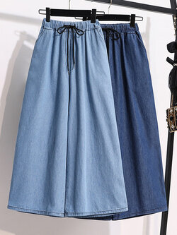 กางเกงยีนส์ญี่ปุ่น กางเกงยีนส์เอวยืด กางเกงยีนส์ขายาว By LZcotton and linen