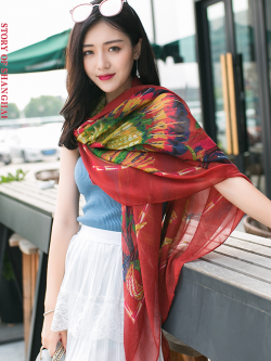 ผ้าพันคอ ลายดอกไม้