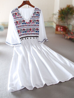 เสื้อลินิน เสื้อผ้าฝ้ายลินิน เสื้อเชิ้ตผ้าลินิน ปักลายสวยๆด้วยด้าย สไตล์VINTAGE