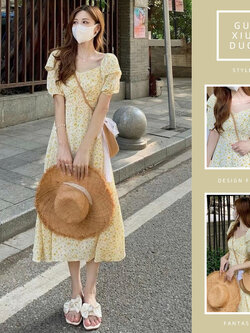 เดรสแขนสั้นมีไซส์L-4XLอก38-47นิ้ว