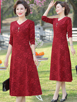 เดรสวัยผู้ใหญ่40-60ปี เดรสคุณแม่ ชุดเดรสทำงานวัยผู้ใหญ่ แบรนด์ MAMA DRESS