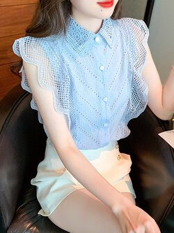 เสื้อลูกไม้ แขนสั้น