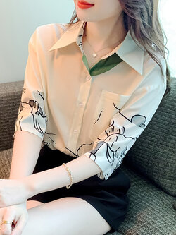 เสื้อเชิ้ตผู้หญิงแขนยาว เสื้อเชิ้ตผู้หญิงใส่ทํางาน 390 บาทต่อชิ้น ฟรีค่าจัดส่ง