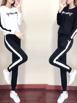 ชุดวอร์ม สูทเกาหลี Jumpsuit ชุดจั้มสูท ชุดเซท 2 ชิ้น ชุดกีฬาผู้หญิง ชุดออกกำลังกาย เสื้อกันหนาว ชุดวอร์มคู่