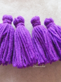 พู่สีม่วงโครเชต์ ไหมพรม 4 ply tassel crochet acrylic yarn 4 ply