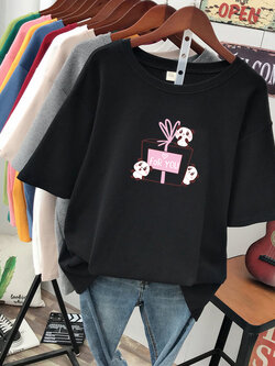 เสื้อยืดคอตตอน สกรีนลายน่ารัก มีหลากหลายสี ส่งฟรีทั่วไทย BY JIMIAO