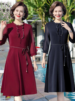 เดรสวัยผู้ใหญ่40-60ปี เดรสคุณแม่ ชุดเดรสทำงานวัยผู้ใหญ่ แบรนด์ MAMA DRESS