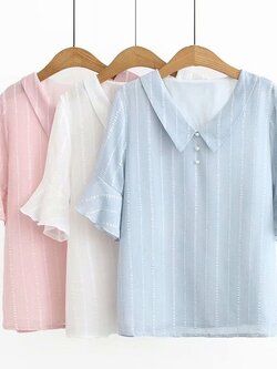 เสื้อคนอ้วนตัวใหญ่แขนสั้น มีไซส์อกตั้งแต่ 38-48นิ้ว by Duo Miao Miao