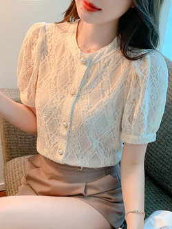 เสื้อลูกไม้ แขนสั้น