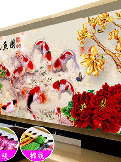 ชุดปักครอสติช รูปปลามงคล สอบถามขนาดและสั่งซื้อได้ที่ LINE