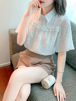 เสื้อลูกไม้ แขนสั้น