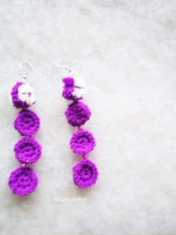 ต่างหูถักโครเชต์ crochet earrings หลากสี 4-6 นิ้ว