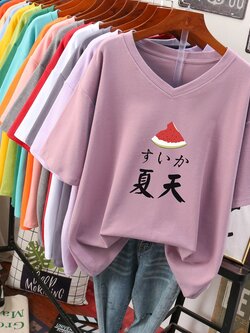 เสื้อยืดคอตตอน สกรีนลายน่ารัก มีหลากหลายสี ส่งฟรีทั่วไทย BY JIMIAO