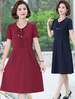 เดรสวัยผู้ใหญ่40-60ปี เดรสคุณแม่ ชุดเดรสทำงานวัยผู้ใหญ่ แบรนด์ MAMA DRESS