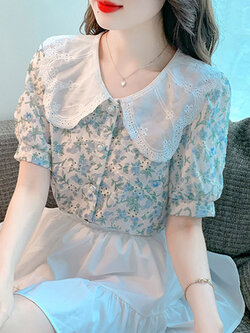 เสื้อลูกไม้ แขนสั้น