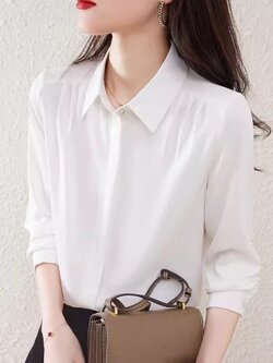 เสื้อเชิ้ตผู้หญิงแขนยาว เสื้อเชิ้ตผู้หญิงใส่ทํางาน 390 บาทต่อชิ้น ฟรีค่าจัดส่ง