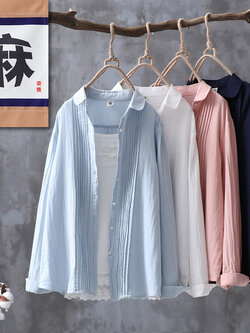 เสื้อเชิ้ตผ้าฝ้ายลินิน ขายเสื้อเชิ้ต ผ้าลินิน เสื้อเชิ้ตผ้าฝ้ายผู้หญิง