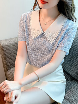 เสื้อลูกไม้ แขนสั้น