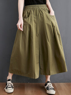 กางเกงผ้าลินิน กางเกงขายาว กางเกงผ้าลินินญี่ปุ่น กางเกงผ้าลินิน เอว ยางยืด By LZcotton and linen