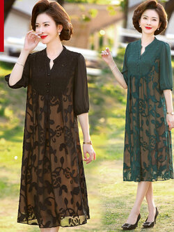 เดรสวัยผู้ใหญ่40-60ปี เดรสคุณแม่ ชุดเดรสทำงานวัยผู้ใหญ่ แบรนด์ MAMA DRESS