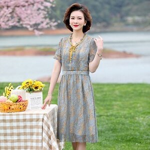 เดรสแฟชั่นวัยกลางคน XL-4XL
