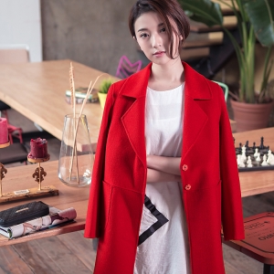 เสื้อโค้ท สไตล์เกาหลี ทรงคลาสสิค ใส่ง่ายเข้ากับทุกชุด กันหนาวได้ดี พร้อมส่ง สีแดง