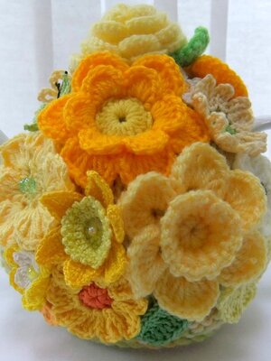 กาน้ำ,กาน้ำถัก,ที่ครอบกาน้ำ,ที่ครอบกาน้ำถักโครเชต์,crochet tea cozy,tea cozy