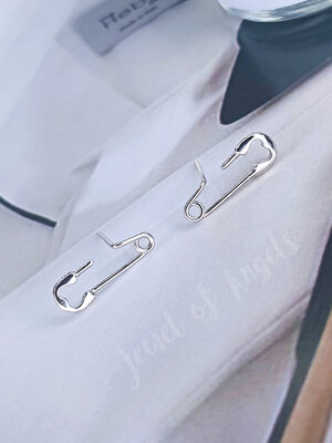 ต่างหูเงินแท้ S925 รุ่น Pin ต่างหูเข็มกลัด สีเงิน เงินแท้ทั้งชิ้น Silver925 ต่างหูผู้ชาย ต่างหูผู้หญิง ตุ้มหู