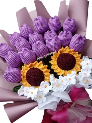 ช่อดอกไม้ถัก,ดอกกุหลาบถัก,ทานตะวันถัก,ลาเวนเดอร์ถัก,ดอกไม้ถักโครเชต์,ดอกไม้ถักไหมพรม,ช่อดอกไม้,ดอกไม้วาเลนไทน์,ช่อดอกไม้รับปริญญา,ช่อดอกไม้คู่รัก,ของขวัญวาเลนไทน์,crochet,flowers