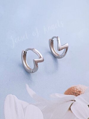 ต่างหูเงินแท้ S925 รุ่น Bolt ต่างหูห่วงสายฟ้า มินิมอล สูง11.2mm เงินแท้ทั้งชิ้น Silver925 ต่างหูผู้ชาย ต่างหูผู้หญิง ตุ้มหูเงินแฟชั่น