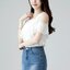 🤍 Blouse3793 เสื้อชีฟองสีขาวเว้าไหล่ อกแต่งระบาย + ลายฉลุ งานน่ารักละมุนสุด ๆ