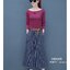 Set_bs1775 ชุดเซ็ท 2 ชิ้น(เสื้อ+กระโปรง) เสื้อแขนยาวคอปาดสีม่วงเปลือกมังคุด + กระโปรงยาวลายริ้วสีกรมแต่งกระดุมหน้าผ้าคอตตอนยีนส์เนื้อดี งานเซ็ทเข้าชุดสุดน่ารัก ดีเทลเก๋ๆ ดีงาม แมทช์ได้ลงตัวเข้ากันดูดีที่สุด