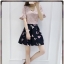 Skirt336 กระโปรงลายดอกชมพูพื้นสีดำ ซิปหลัง มีซับในอย่างดี ผ้าซาตินซิลค์เนื้อดีหนาสวย แมทช์กับเสื้อตัวไหนก็ดูดีดูไฮ งานดีทรงดีดูสวยแพง
