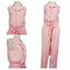 Jumpsuit639 จัมพ์สูทขายาวคอปกเชิ้ต กระดุมหน้า เอวสม็อคยางยืด มีผ้าผูกเอว กระเป๋าข้าง ผ้าไหมอิตาลีเกรดเอเนื้อหนาลายจุด งานน่ารักผ้าเนื้อนุ่มใส่สบายไม่ร้อน **พร้อมส่งสีส้มสีเดียวค่ะ
