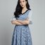 💙 Dress4422 เดรสยาวลายริ้วโทนฟ้า แขนชีฟองระบาย ผ้าสลาฟใส่สบาย ไม่บาง ไม่ยับ ใส่เที่ยว-ทำงานได้ สไตล์เกาหลี