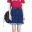 Skirt301 กระโปรงยีนส์ผู้หญิงสไตล์เกาหลี ผ้ายีนส์ยืดแต่งชายรุ่ย สียีนส์เข้ม งานดีผ้ายีนส์นุ่มใส่สบาย