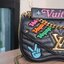Louis Vuitton Black Calfskin Embroidered New Wave Chain MM