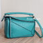 Loewe Emerald Green Calfskin Puzzle Mini SHW