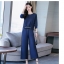 Set_bt1743 ชุดเซ็ท 2 ชิ้น เสื้อแขนยาว+กางเกงขายาวเอวยางยืดหลังแต่งแถบผ้าวิ้ง งานเซ็ทเข้าชุดดีเทลดีงาม