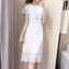 Dress4495 เดรสลูกไม้ทรงเข้ารูป ซิปหลังใส่ง่าย มีซับในอย่างดีทั้งชุด ผ้าลูกไม้คอตตอนเนื้อดีหนาสวย งานดีทรงดีลายสวย เรียบหรูดูแพงสุด ใส่ทำงาน/ใส่ออกงานได้