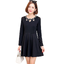 🖤 Dress4717 เดรสสีดำสาวอวบรอบอก 40-46" ดีเทลมุกเพชร แขนยาว งานพรีเมียม ผ้ายืดหยุ่นใส่สบาย
