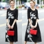 Dress4298 แม็กซี่เดรสยาวทรงปล่อยแขนศอกสีพื้นดำพิมพ์ลายดอกไม้ ซิปหลังใส่ง่าย มีซับในอย่างดีทั้งชุด ผ้าชีฟองทึบแสงเกรดพรีเมียมเนื้อดีมีน้ำหนักทิ้งตัวสวย มีติดตู้ไว้ใส่ได้เรื่อยๆ