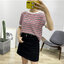 Blouse3910 เสื้อแฟชั่นนำเข้า เสื้อไหมพรมลายริ้วโทนสีขาวแดง งานผ้าไหมพรมเนื้อดีนุ่มเนียนยืดขยายได้เยอะมาก ผ้ามีน้ำหนักทิ้งตัว ทรงปล่อยใส่สบาย งานสวยใส่ง่ายน่ารักมาก แมทช์กับอะไรก็เข้า
