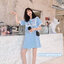 Dress4555 เดรสน่ารักสีฟ้า ช่วงอกปักลายเก๋ๆ ผ้าคอตตอนสแปนเด็กซ์เนื้อดีหนามีน้ำหนักยืดหยุ่นได้ งานน่ารักดีเทลดีงาม ทรงนี้เบสิคมีติดตู้ไว้ใส่ได้เรื่อยๆ