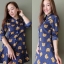 Dress3301 ชุดเดรสแขนยาวชายระบาย กระดุมหน้า ผ้าไหมอิตาลีเนื้อนิ่มลายหมี+ลายจุด งานน่ารักผ้าเนื้อนุ่มใส่สบาย **พร้อมส่งสีชมพูสีเดียว