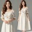 🌸 Dress4674-White เดรสยาวคอวีลายดอกไม้พื้นขาว แขนตุ๊กตา เอวยางยืด ดีไซน์หวานนิดๆ เก๋หน่อยๆ ได้ทั้งลุคเรียบง่ายและดูแพง