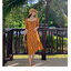 Dress4659 เดรสยาวลายดอกกุหลาบพื้นสีเหลือง แขนยาวสี่ส่วน ช่วงอกแต่งระบายเล็กๆ เพิ่มความน่ารัก ซิปหลังใส่ง่าย มีซับใน ผ้าชีฟองเนื้อดีนุ่มใส่สบาย ทรงนี้ดูดีใส่สวยได้ทุกโอกาส