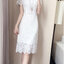 Dress4495 เดรสลูกไม้ทรงเข้ารูป ซิปหลังใส่ง่าย มีซับในอย่างดีทั้งชุด ผ้าลูกไม้คอตตอนเนื้อดีหนาสวย งานดีทรงดีลายสวย เรียบหรูดูแพงสุด ใส่ทำงาน/ใส่ออกงานได้
