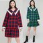 🍒 Dress4724 เดรสลายสก็อตแขนยาวสุดน่ารัก! สวยแบบลูกคุณหนูเกาหลี 👑 🎀 ดีเทลคอปกสองชั้น+ปลายแขนกระดุม ชายกระโปรงจับจีบระบายเบาๆ เพิ่มความหวานละมุน 💗